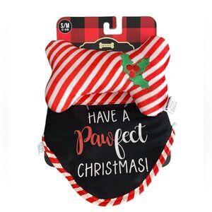 Christmas Dog Toy/Bib Set Size S/M NWT